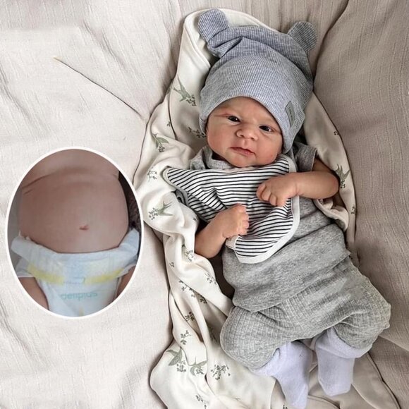 🆕17inch Full Vinyl Body Reborn Baby Dolls Eyes Open Boy Doll Elijah Reborn Doll - Picture 1 of 8